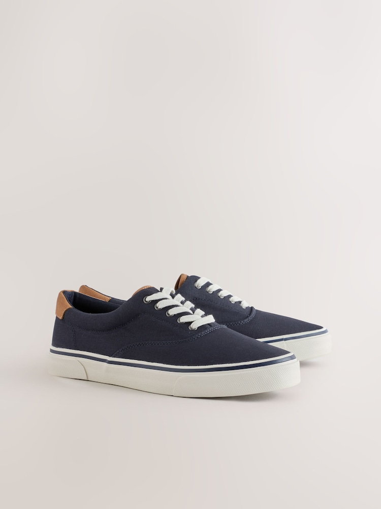 Navy Canvas CVO Trainers - Image 2 of 5