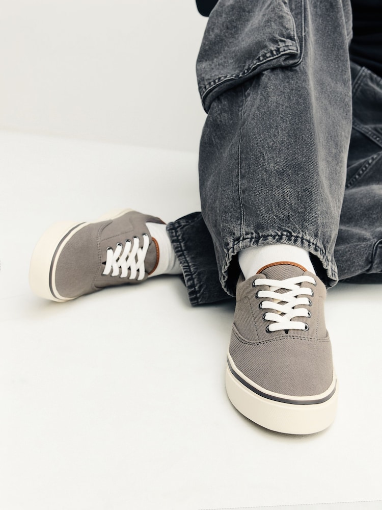 Grey Canvas CVO Trainers - Image 2 of 6