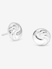 Simply Silver Silver Tone Sterling 925 Polished Textured Ridged Stud Earrings - Image 1 of 2