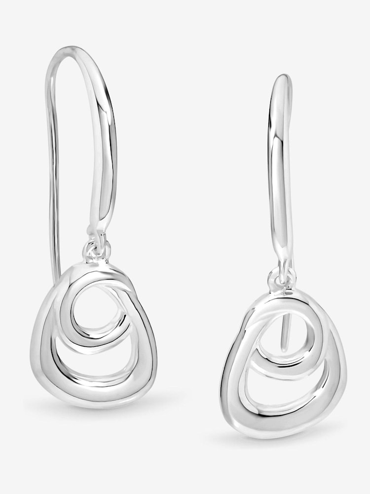 Simply Silver Silver Tone Sterling 925 Polished Swirl Fishhook Earrings - Image 1 of 3