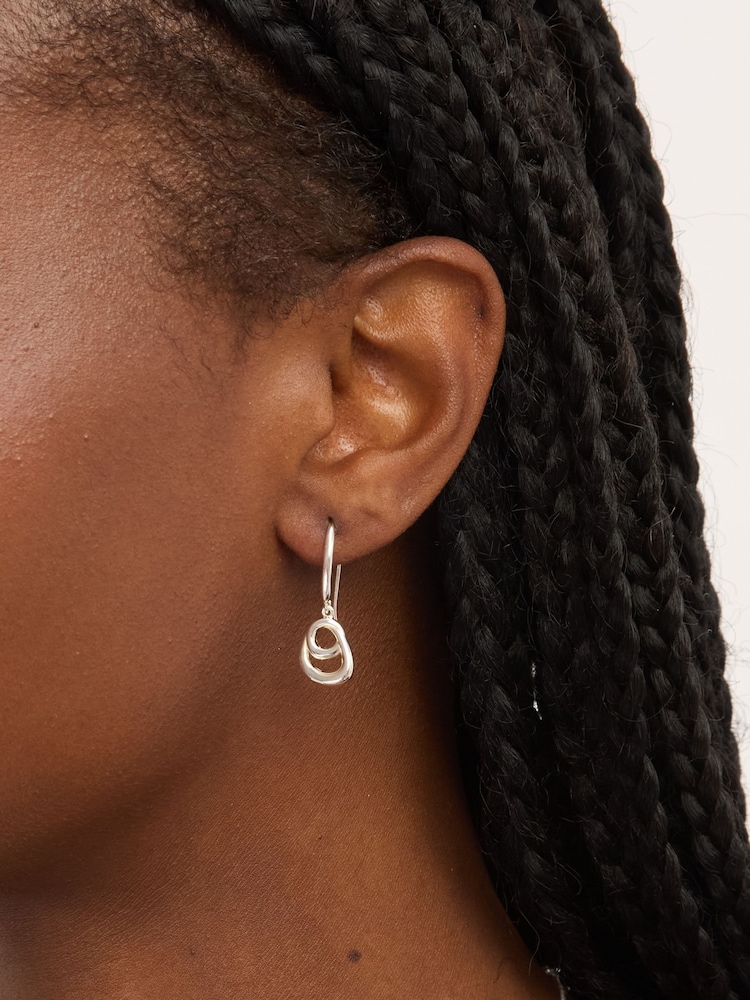 Simply Silver Silver Tone Sterling 925 Polished Swirl Fishhook Earrings - Image 3 of 3