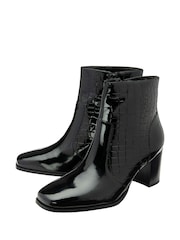 Preto - Botas de salto alto de couro Ravel - Imagem 2 de 4