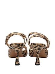 Ravel Animal Peep-Toe Block-Heel Mule Sandals - Image 3 of 4