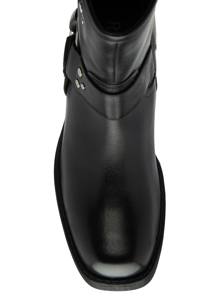 Ravel Black Leather Zip-Up Boots - Image 4 of 4