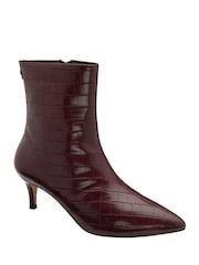 Vermelho - Botas de cano curto com zíper e salto agulha Ravel - Imagem 1 de 4