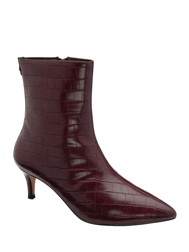 Ravel Red Stiletto Heel Zip Up Ankle Boots - Image 1 of 4 Ravel Red Stiletto Heel Zip Up Ankle Boots - Image 1 of 4
