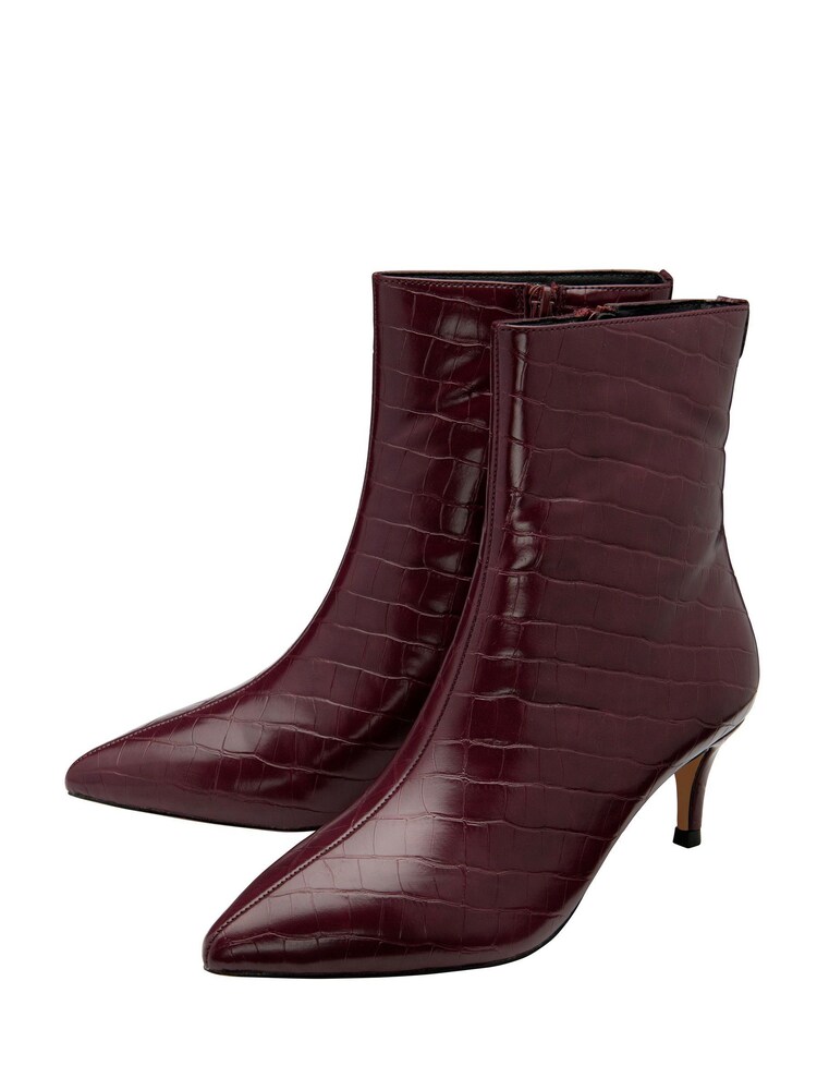 Ravel Red Stiletto Heel Zip Up Ankle Boots - Image 2 of 4 Ravel Red Stiletto Heel Zip Up Ankle Boots - Image 2 of 4