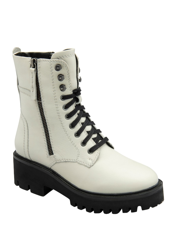 Natur - Ravel Stiefeletten aus Leder mit Reißverschluss - Bild 1 von 4