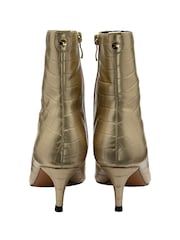 Dourado - Botas de cano curto com zíper e salto agulha Ravel - Imagem 3 de 4