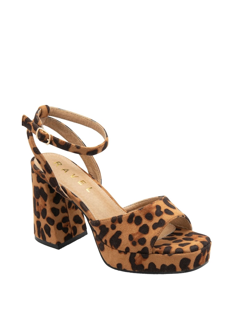 Ravel Animal Heeled Sandals - Image 1 of 4 Ravel Animal Heeled Sandals - Image 1 of 4