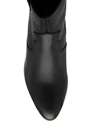 Ravel Black Leather Heeled Ankle Boots - Image 4 of 4