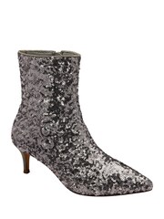 Ravel Shimmer Silver Pointed Toe Ankle Boots - Image 1 of 4