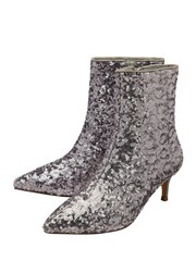 Ravel Shimmer Silver Pointed Toe Ankle Boots - Image 2 of 4