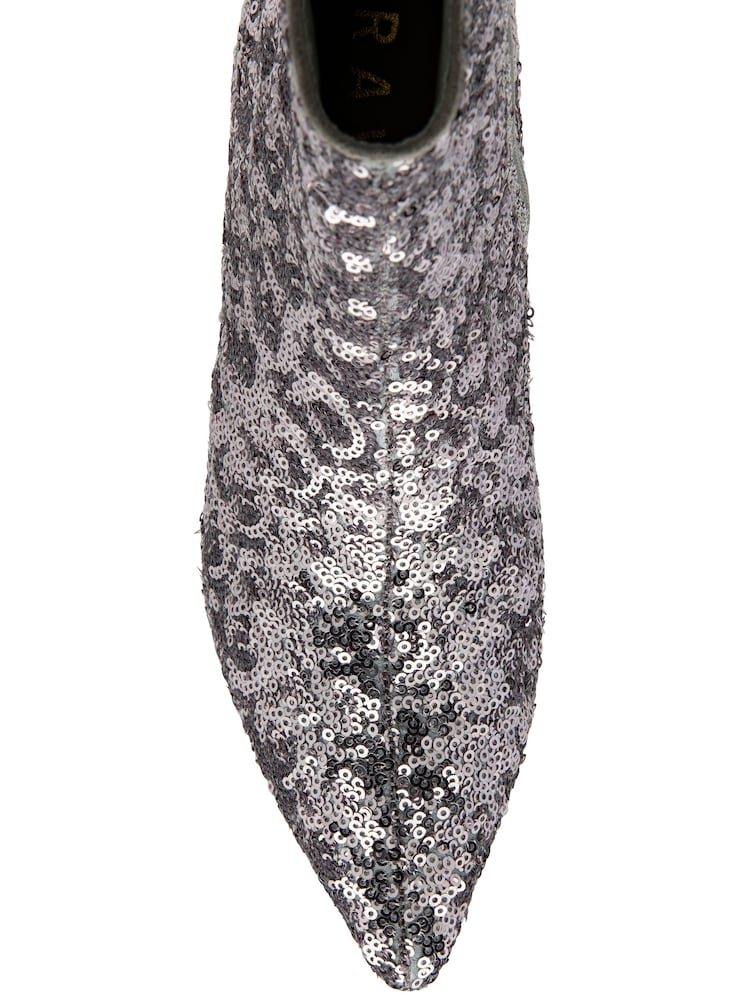 Ravel Shimmer Silver Pointed Toe Ankle Boots - Image 4 of 4