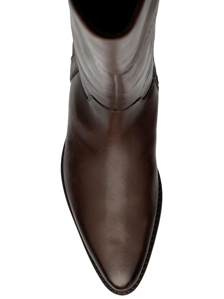 Ravel Brown Leather Knee High Boots - Image 4 of 4 Ravel Brown Leather Knee High Boots - Image 4 of 4