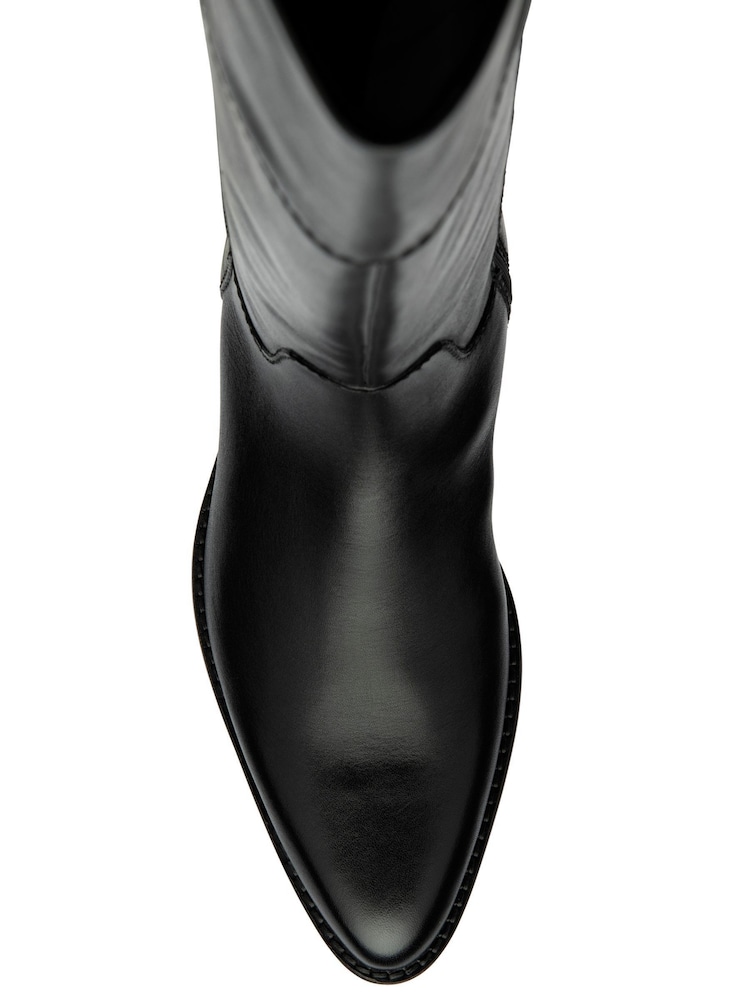 Ravel Black Leather Knee High Boots - Image 4 of 4 Ravel Black Leather Knee High Boots - Image 4 of 4