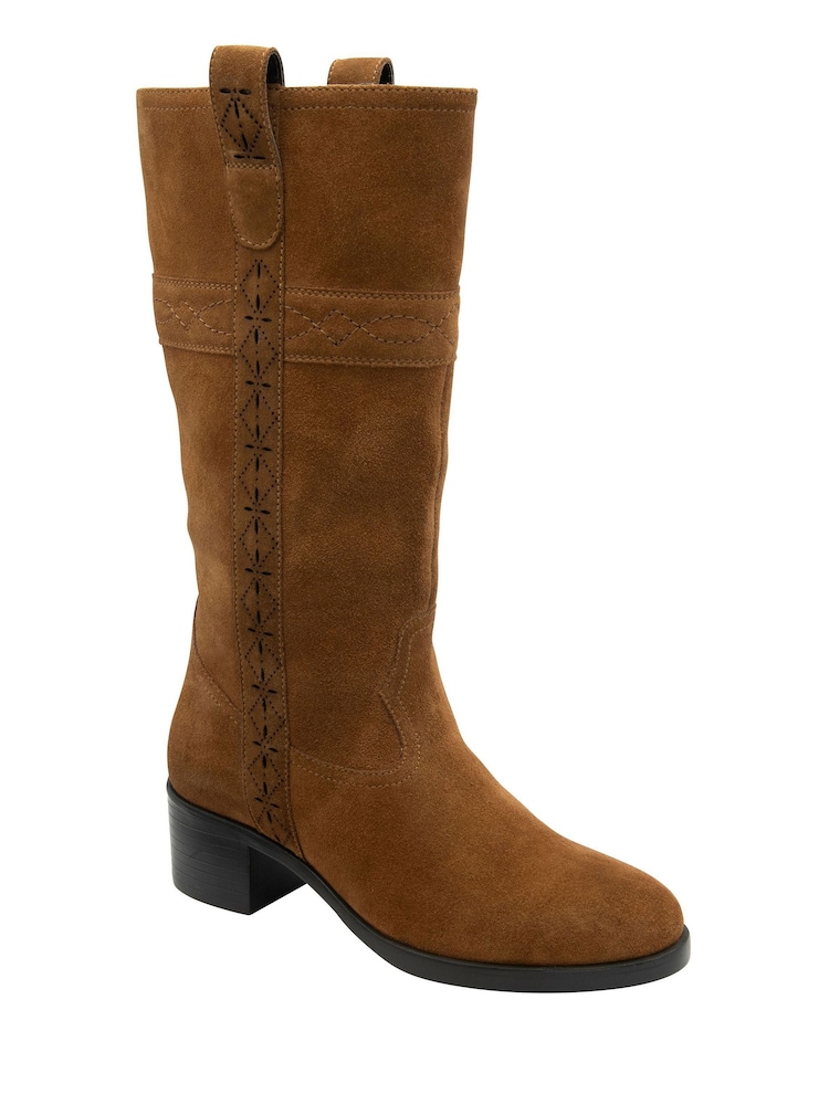 Ravel Brown Suede Knee High Boots - Image 1 of 4
