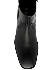 Ravel Black Leather Square Toe Ankle Boots - Image 4 of 4