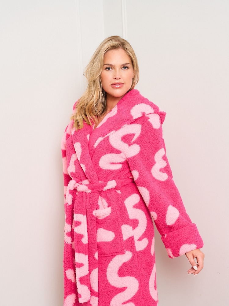 Jim Jam the Label Pink Squiggle Dressing Gown - Image 10 of 10