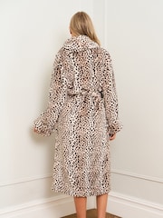 Jim Jam the Label Animal Print Dressing Brown Gown - Image 2 of 5