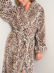Jim Jam the Label Animal Print Dressing Brown Gown - Image 4 of 5