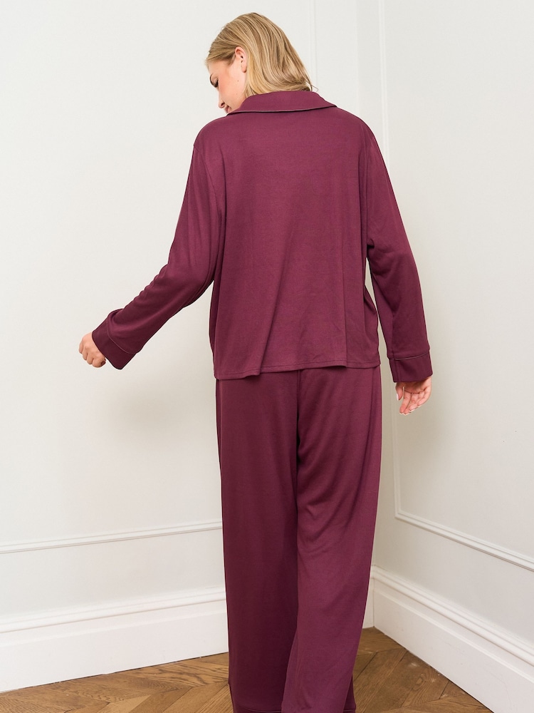 Jim Jam the Label Purple Traditional Pyjamas Set - Image 2 of 5 Jim Jam the Label Purple Traditional Pyjamas Set - Image 2 of 5