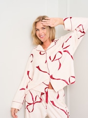Jim Jam the Label Purple Burgundy Bow Print Pyjamas - Image 3 of 5
