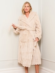 Jim Jam the Label Cream Ribbed Dressing Gown - Image 2 of 5