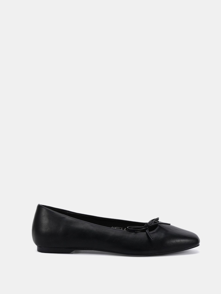 Novo Black Camilla Asymetric Bow Ballerinas - Image 2 of 6 Novo Black Camilla Asymetric Bow Ballerinas - Image 2 of 6