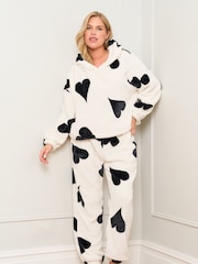 Jim Jam the Label Large Heart Print Twosie Black Pyjamas - Image 1 of 5