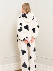 Jim Jam the Label Large Heart Print Twosie Black Pyjamas - Image 2 of 5
