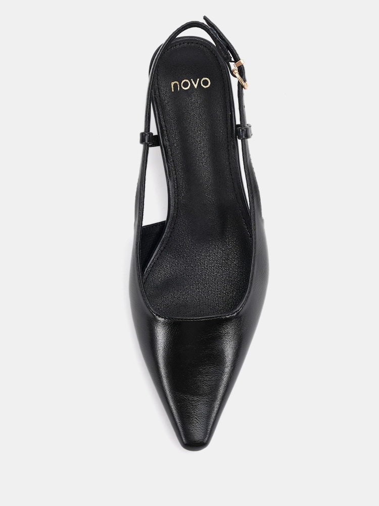 Novo Black Izzy Low Heel Slingback Point Courts - Image 6 of 6