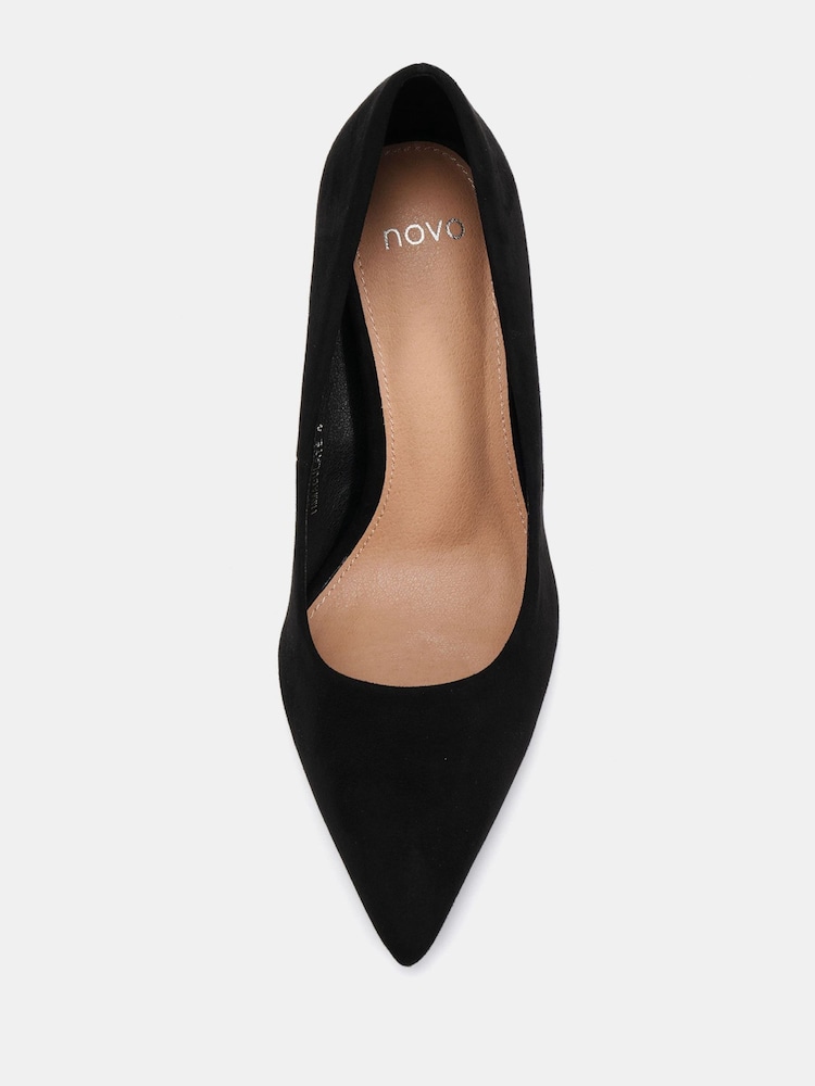 Novo Black Wide Fit Immaculate Point Court Shoes - Image 2 of 6