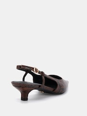 Novo Brown Izzy Low Heel Slingback Point Courts - Image 4 of 6