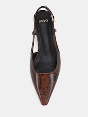 Novo Brown Izzy Low Heel Slingback Point Courts - Image 5 of 6