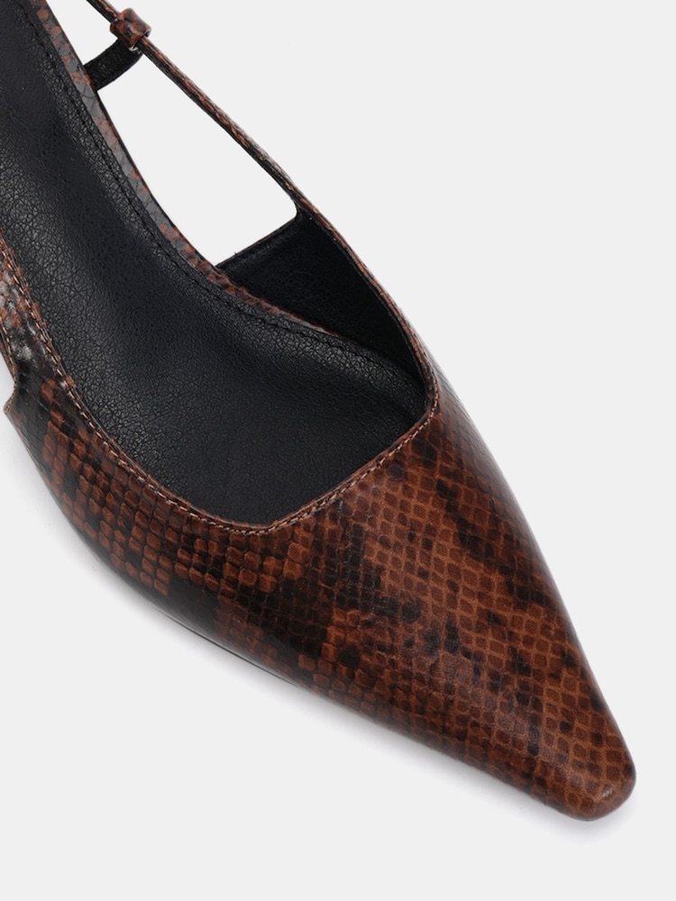 Novo Brown Izzy Low Heel Slingback Point Courts - Image 6 of 6