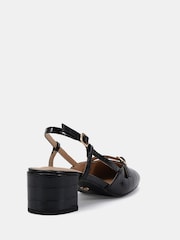 Novo Black Isadora Block Heel Mary Jane Slingback Courts - Image 4 of 6
