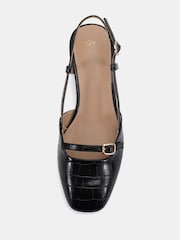 Novo Black Isadora Block Heel Mary Jane Slingback Courts - Image 5 of 6