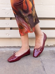Vermelho - Novo Camilla Asymetric Bow Ballerinas - Imagem 1 de 6