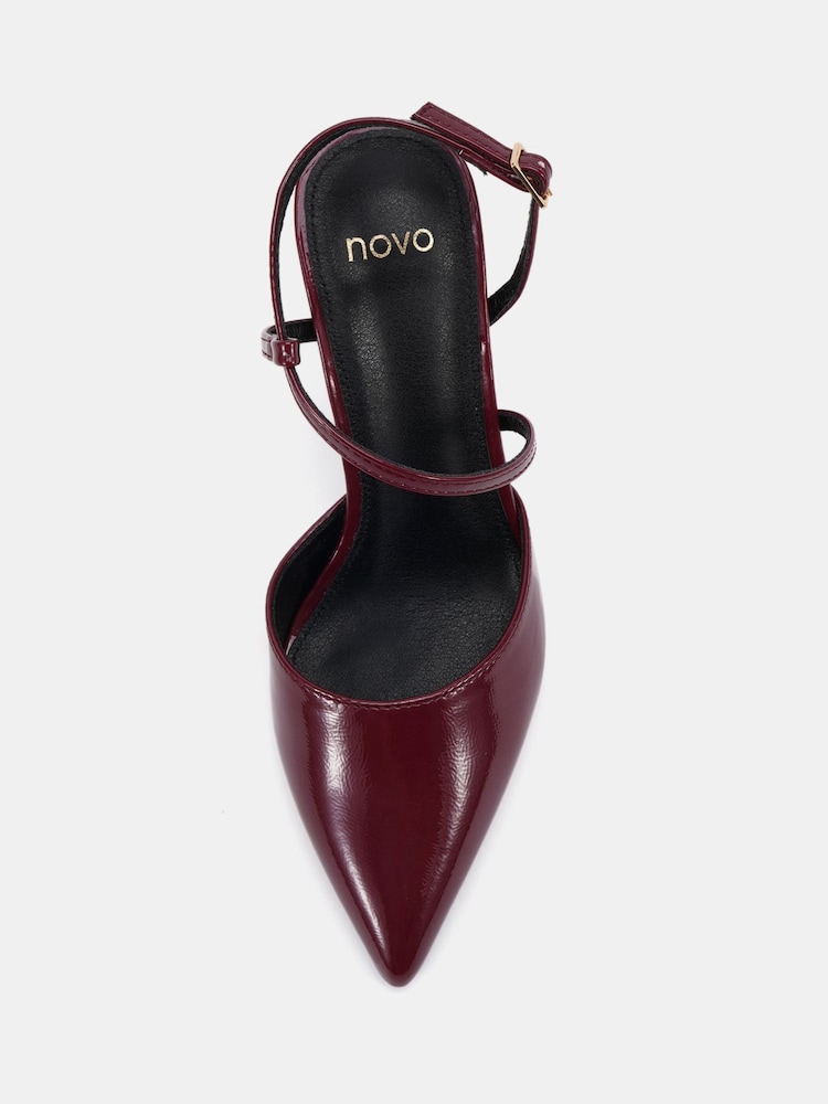 Novo Red Indie Point Toe Strappy Court Shoes - Image 2 of 6