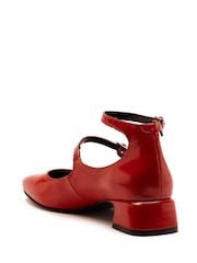 Off The Hook Red Fleet Leather Block Heel Mary Jane Shoes - Image 3 of 6