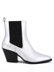 Off The Hook Silver Marlow Western Ankle Leather Boots - Image 1 of 6