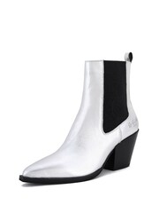 Off The Hook Silver Marlow Western Ankle Leather Boots - Image 2 of 6