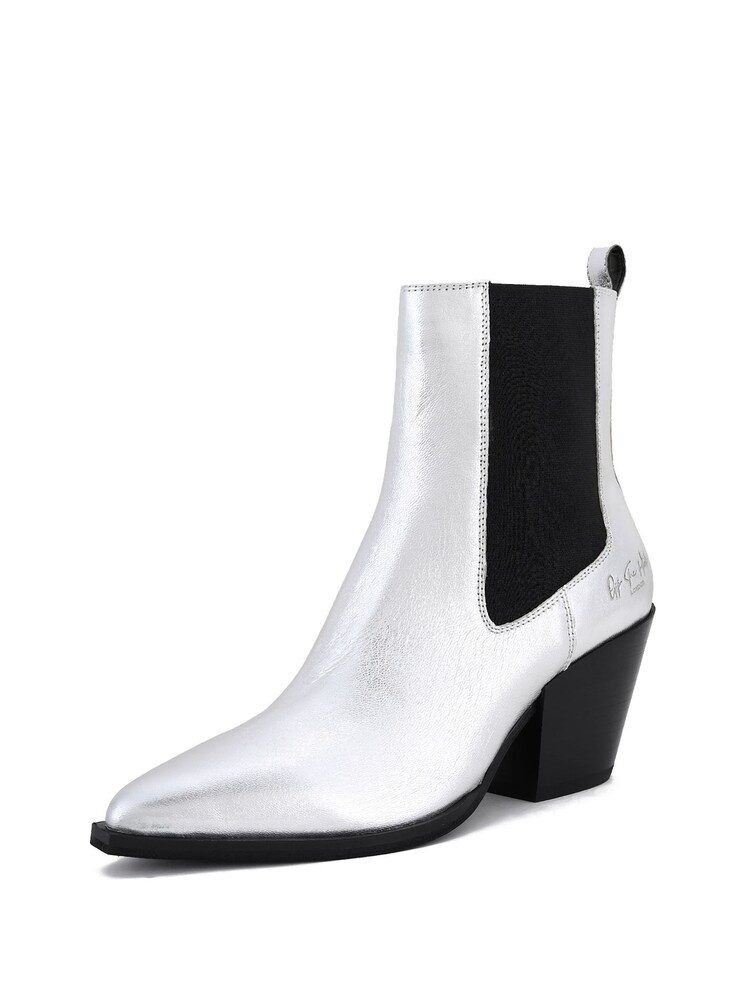 Off The Hook Silver Marlow Western Ankle Leather Boots - Image 2 of 6