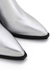 Off The Hook Silver Marlow Western Ankle Leather Boots - Image 5 of 6