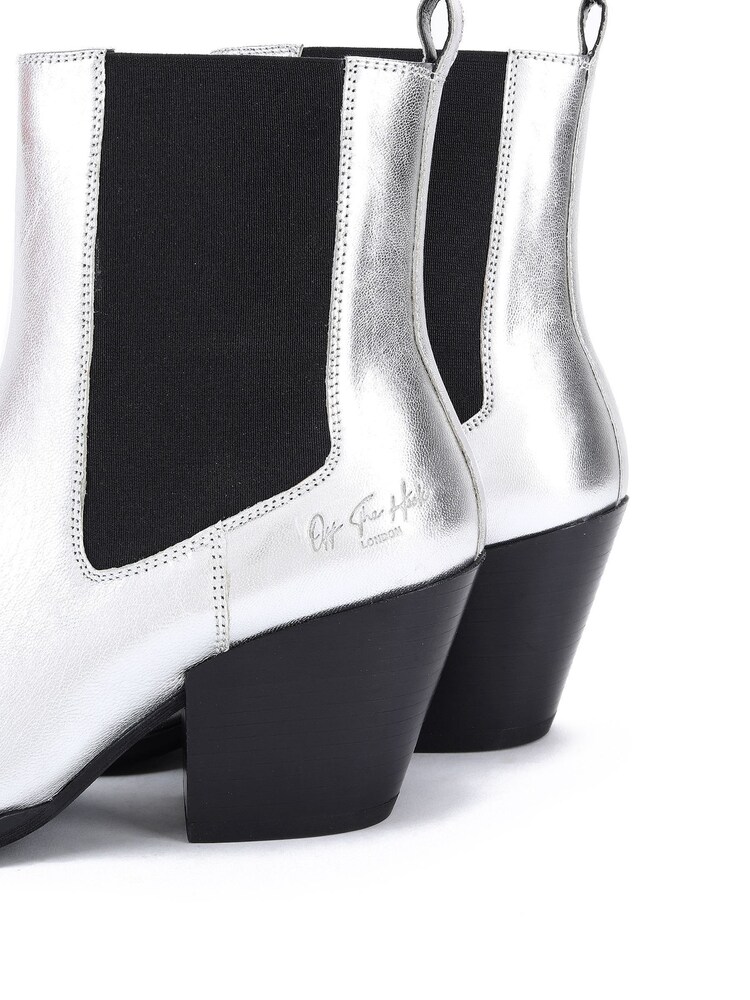 Off The Hook Silver Marlow Western Ankle Leather Boots - Image 6 of 6