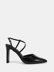Novo Black Wide Fit Indie Point Toe Strappy Court Shoes - Image 2 of 6