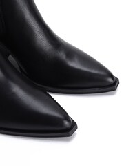 Off The Hook Black Marlow Western Ankle Leather Boots - Image 5 of 6