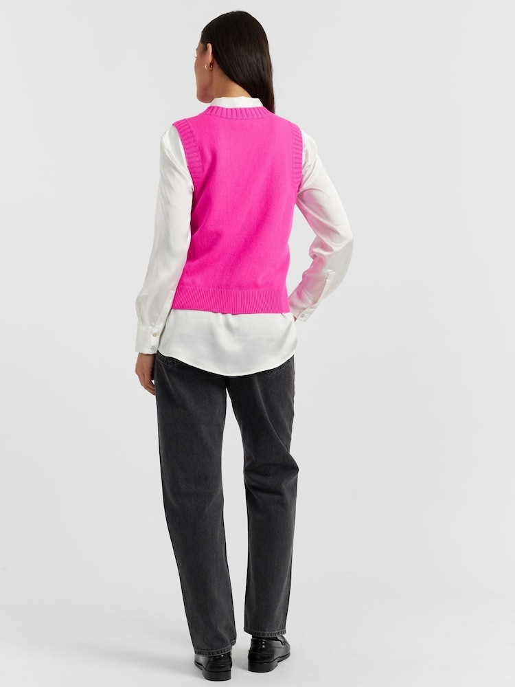 Chinti & Parker Wool Cashmere Round Neck Knitted Tank - Image 2 of 4