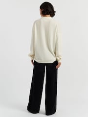 Chinti & Parker Cream Wool Cashmere Relaxed Shirt - Image 2 of 4